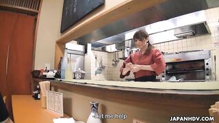 Kyoka Makimura & Sakura Aoi Serve Pleasure in Magic Restaurant Fuck