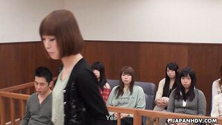 Courtroom Time Freeze: Shiori Uehara Dominates Kaede and the Accused