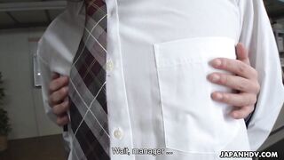 Asuka Kyono: Office Nympho Targets Shy Coworker's Pussy