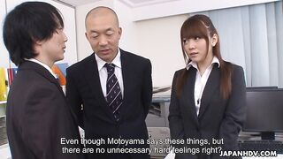 New Office Girl Fucks Boss in Taboo Threesome