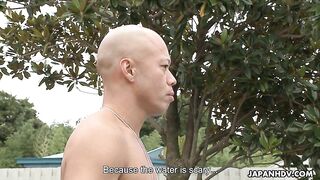 Seshiru Kurosaki's Shy Swim Session Turns Wicked Triple Play