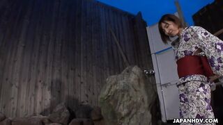 Runa Hagawa's Hot Springs Adventure: Legs Spread, Pink Pussy Revealed