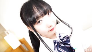 Rin Nanba Teases in Uniform Revealing Her Lush Hairy Pussy