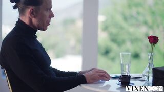 Scarlit Bacons Hard Offers With Her Pussy At The Table, Cunning Vixen