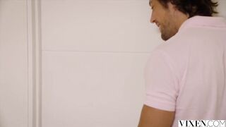 Daring Kimmy Fucks Hotel Waiter While Parents Lounge