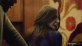 Trouble making student Kylie fucks her tutor at home.