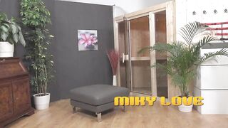 Newcomer Miky Drinks Her Own Piss In Knee High Socks