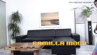 Russian Brunette Camilla Moon's Piss Play: Wet Denim & Toy Tease