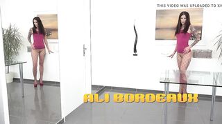 Tattooed Ali Bordeaux Pisses on Table in Fishnet Top