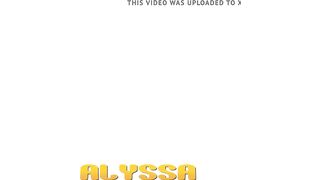 Pee Soaked Brunette Alyssa Thrills With Massive Dildo