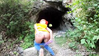 Claudia Macc Outdoor Pissing Dildo Solo
