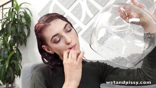 Tera Link Pisses in Glass & Drizzles Self in Hot Solo Play