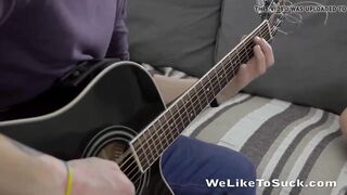 Milena Cute Fucks Musician's Dick and Sucks His Cock.