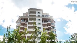 Brunette Beauty Sucks Then Bends For Hard Cock