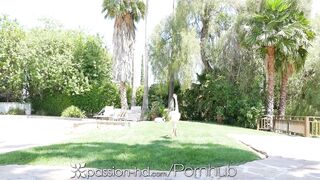 PASSION-HD Tiny Naked Neighbor Invites Big Dick Between Her Legs