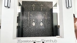PASSION-HD Fresh Shaved Pussy Shower Fuck
