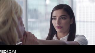 Stunning blonde Kayden disciplines Emily in the most enjoyable way