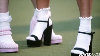 Naughty Lulu shows bestie Jennie how to loosen up