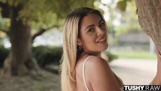 Vivianne's TushyRaw Workout Microskirt Ass Exposure