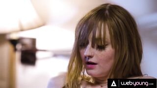 Small 18yo Redhead Babe Invites Her Hot Bestie Over To Eat And Finger Her Pussy