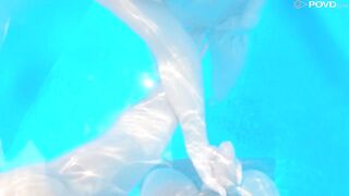 Sybil's Pool Tease: Teasing Before Fucking and Facialing