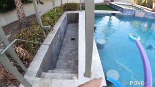 Natalia's Alluring Poolside Indulgence: A Steamy Swim