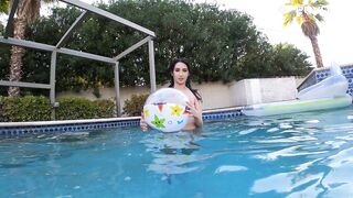 Natalia's Alluring Poolside Indulgence: A Steamy Swim