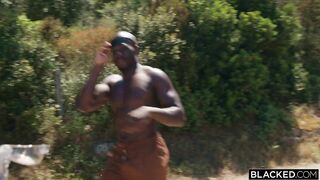 Amalia Davis, curvy and natural, pursues her BBC fantasy while her boyfriend is away.