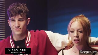 Coco Lovelock and Madi Collins share Parker's dick on a public date