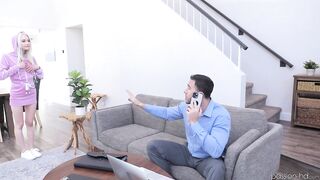 Scarlett's Tease Distracts His Work Call