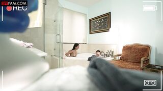 Stepbro's Huge Cock Surprises Stepsister in Jacuzzi