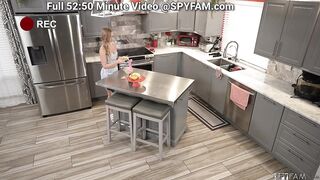 Natalia's Deep Throat Practice Surprises Stepdad