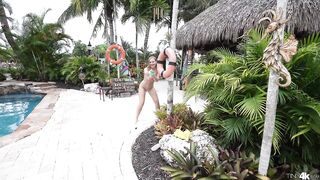 Natalia's Wet Bikini Water Fight Lures Him In