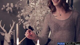 Katy Kiss Warms Up Ryan'S Hard Cock This Winter