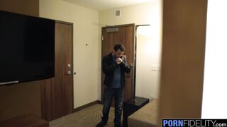 Bored in Hotel, Kenzie Teases James, Gets His Cock Out