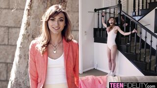 Schoolgirl Ana Rose Learns To Deepthroat While Tied Up