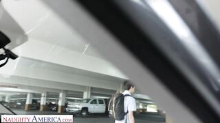 Diamond Kitty's Car Pleasure Caught by Student for Silence