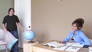 Stephanie Tripp fucking in the desk with her petite