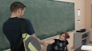 Brittany O'Connell fucking in the desk with her brown eyes