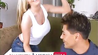 Big tit blonde, Michelle B., wants her friend's brothers cock as payment for dogsitting for her friend