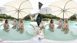 Co-ed babes Chanel Camryn, Khloe Kapri, and Penelope Kay just met a stud on the airplane and invite him back to their rental for some naughty fun