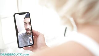 Busty Blonde Charli Phoenix pays off son's debt with her pussy