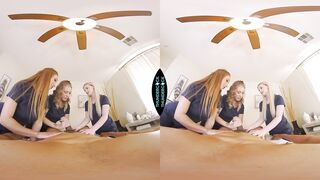 Masseuse babes Electra Rayne, Eliza Eves, & Skylar Snow surprise a patron with a happy ending