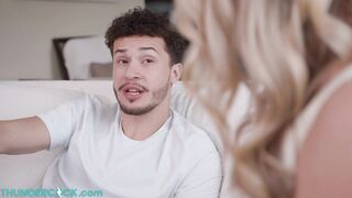 Busty Blonde MILF Bunny Madison fucks her son's bully and begs for his load on her face