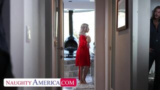 Busty tattooed babe Luna Legend has her friend's boyfriend check out her new tits....and fuck her wet pussy!