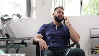 Busty tattooed Latina Xwife Karen seduces her friend's man with her big tits