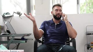 Busty tattooed Latina Xwife Karen seduces her friend's man with her big tits