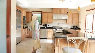 Rikki Six fucking in the living room with her petite