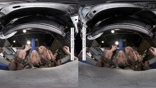 Karma Rx, Sarah Jessie, and Riley Steele Ensure Their Mechanic Works HARD