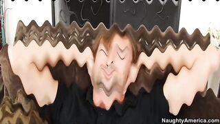 Avril Hall fucking in the living room with her innie pussy